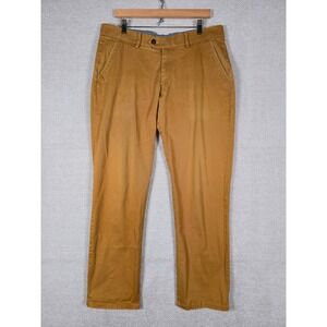 Christian Berg Mens Mustard Yellow Chino Pants 36x30 Stretch‎ Cotton